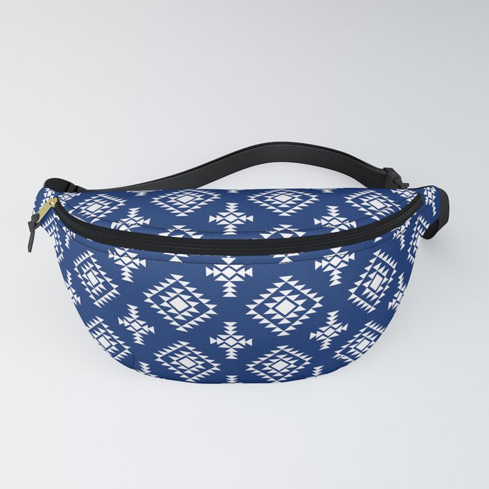 Blue and White Native American Tribal Pattern Fanny Pack