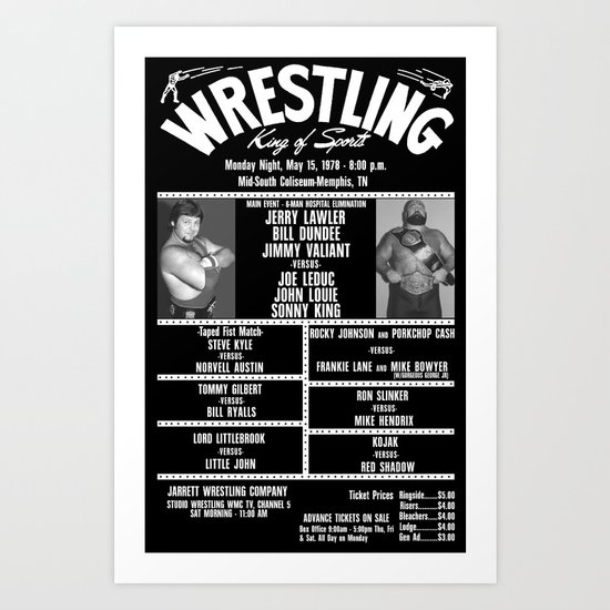 #7-B Memphis Wrestling Window Card Art Print