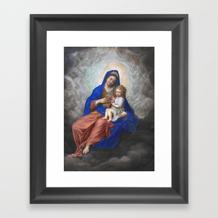 Madonna and Child in Glory - Isaac Oliver Framed Art Print
