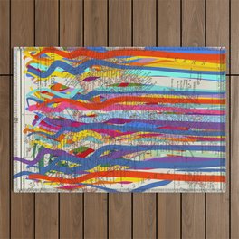 British Isles Ancient Map Pop Art Dripping Colours Design  Outdoor Rug