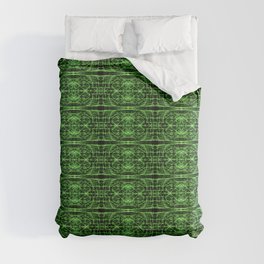 Liquid Light Series 39 ~ Green Abstract Fractal Pattern Comforter