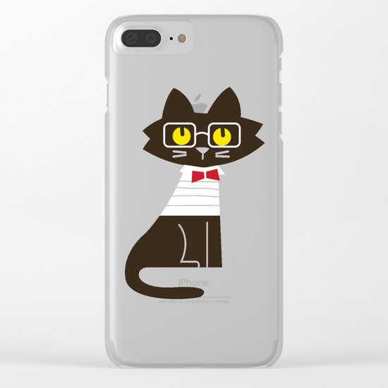 Fitz - Preppy cat Clear iPhone Case
