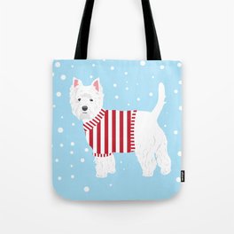 Westie Spots and Stripes Tote Bag