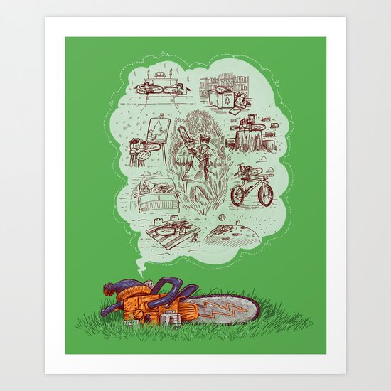 The Dreams of the Wonder Chainsaw Art Print