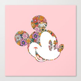 "Floral Mickey Mouse" by Andrea Lauren Canvas Print