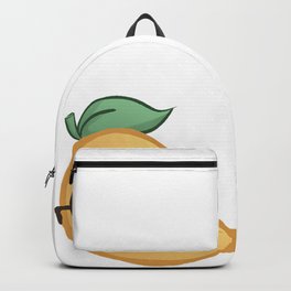 Mango Backpack | Fruitmelody, Uwu, Glasses, Leaf, Kawaiifruit, Fruit, Graphicdesign, Digital, Cutefruit, Mango 