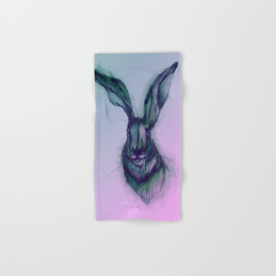 Blue Hare in Pink Hand & Bath Towel