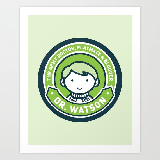 Cute John Watson - Green Art Print