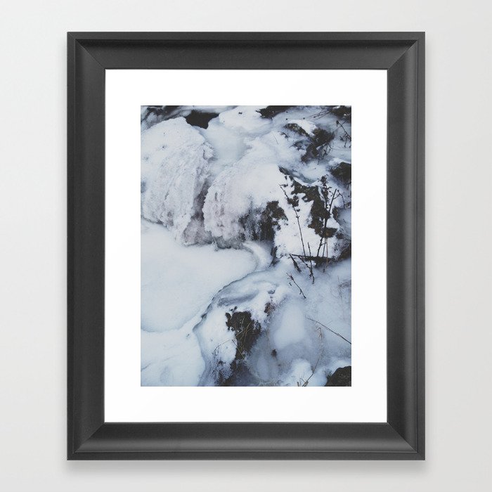 Frozen Waterfall Framed Art Print