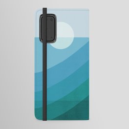 Abstraction_MOONLIGHT_BLUE_OCEAN_MOUNTAINS_POP_ART_0502B Android Wallet Case