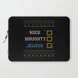 Funny Nice Naughty Jewish Menorah Hanukkah Laptop Sleeve
