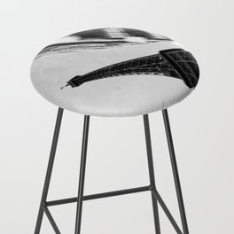 Merry-go-round and Eiffel Tower | Paris Photography in Black and White Bar Stool