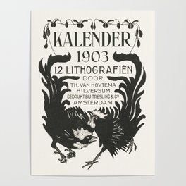 Aankondiging voor kalender 1903 (ca 1878-190) print in high resolution by Theo van Hoytema Poster