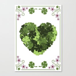 St. Patrick's Clover Heart Canvas Print
