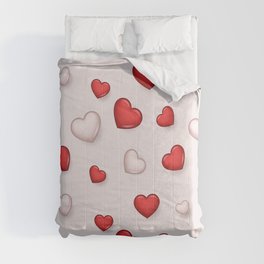Red White Valentines Love Heart Collection Comforter