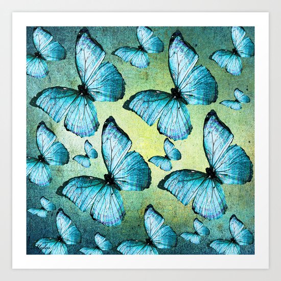 BUTTERFLY BLUE Art Print