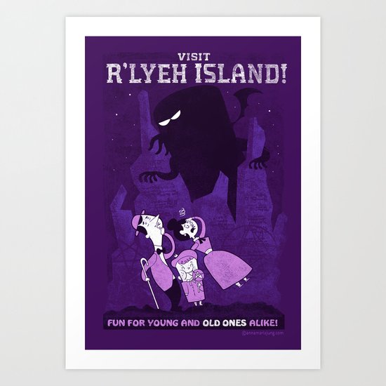 Lovecraftian Amusement Park #1: R'lyeh Island Art Print