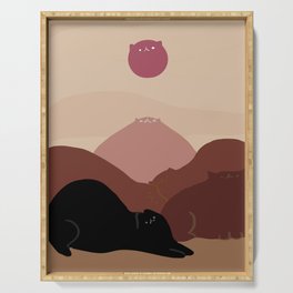 Pink Cat Mountains Serving Tray