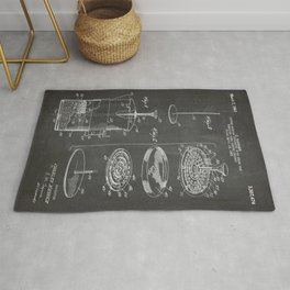 Coffee Filter Patent - Coffee Shop Art - Black Chalkboard Rug
