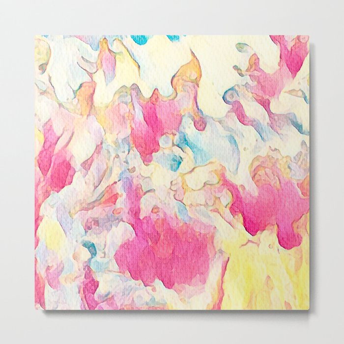 Pink Baby Pastel Colors Abstract Metal Print