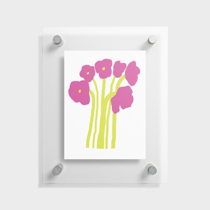 Funny flowers Floating Acrylic Print