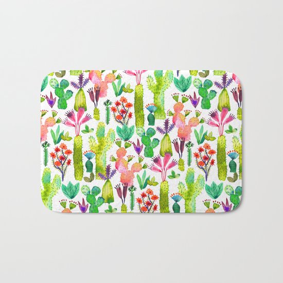 Cacti garden Bath Mat