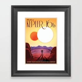 NASA Retro Space Travel Poster #8 Kepler 16b Framed Art Print