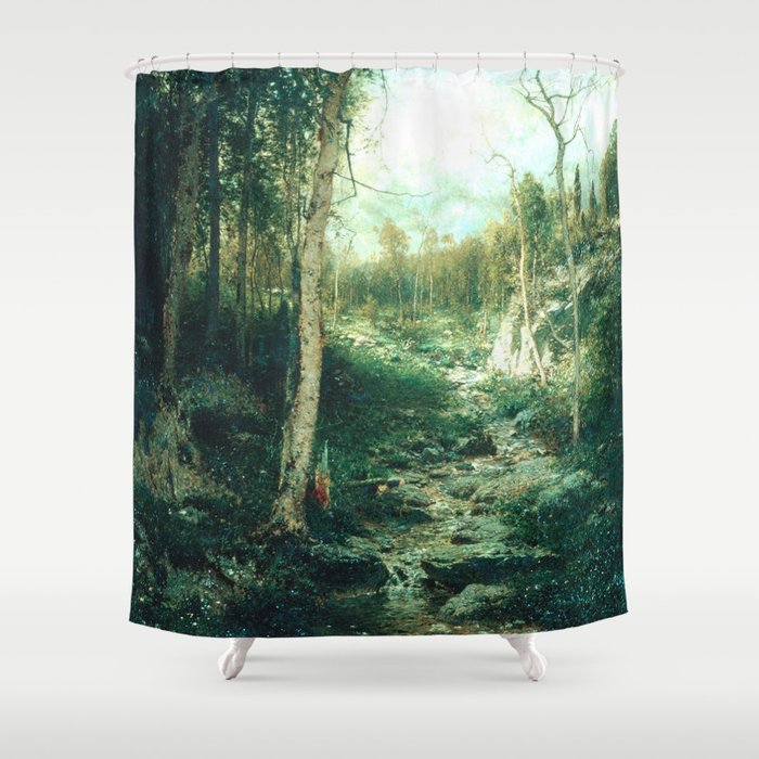 An Old Clearing by Alexander Helwig Wyant   Shower Curtain