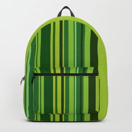 Lime and green stripes 1 Backpack | Mid Century, 70S, Minimal, Spring, Lines, Lime Green, Retro Vibes, Digital, Minimalist, Pattern 