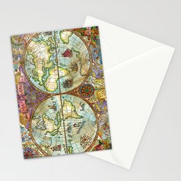 Magical Antique World Map  Stationery Card