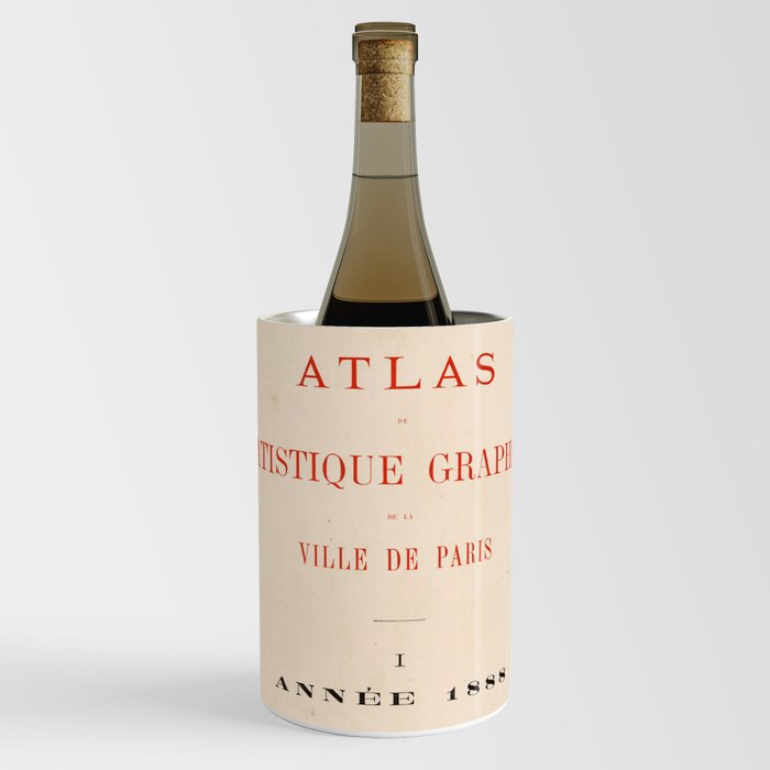 'Atlas Statistique Graphique' French Book Title Page Wine Chiller