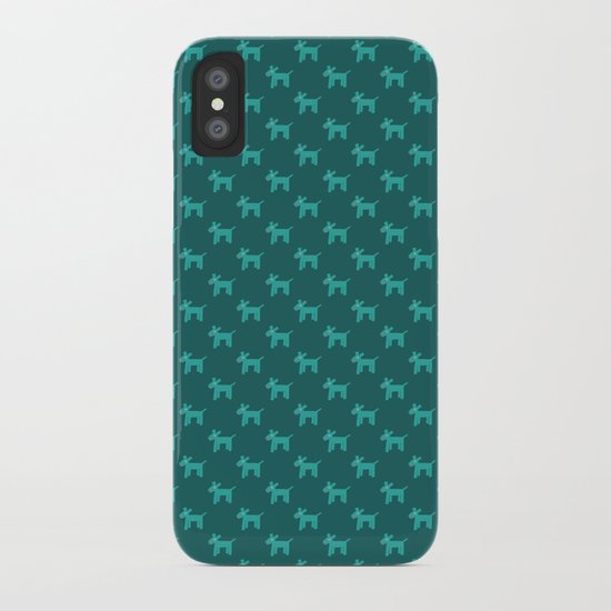 Dogs-Teal iPhone Case