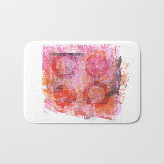 abstract circles painted artwork Bath Mat