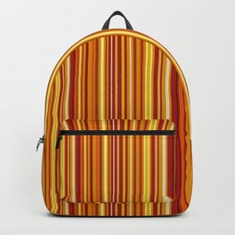 Warm stripes Backpack | Lines, Pattern, Yellow, Sunny, Hot, Digital, Warm, Stripes, Summer, Seventies 