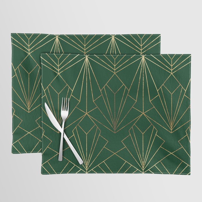 Art Deco in Emerald Green - Large Scale Placemat
