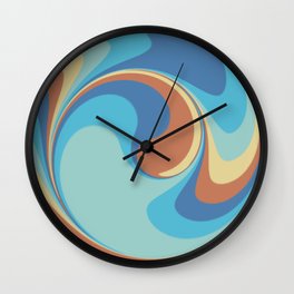 Abstract Vintage Retro Pattern - Orange and Blue Wall Clock