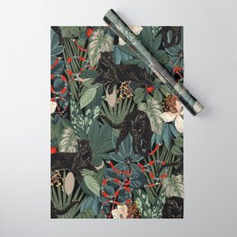Tropical Black Panther Wrapping Paper