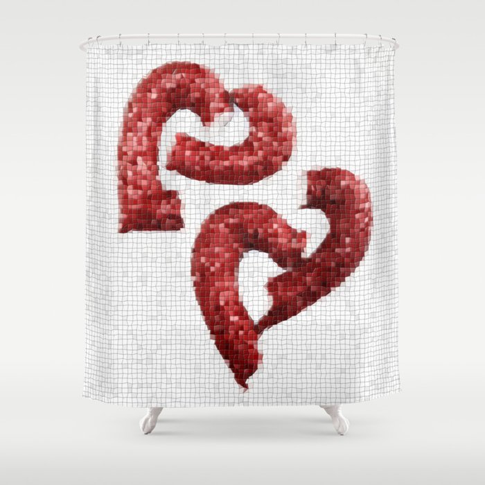 Broken Heart Mosaic Shower Curtain
