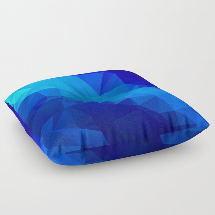 Abstract Digital Art Polygon Triangles Floor Pillow By Kars54