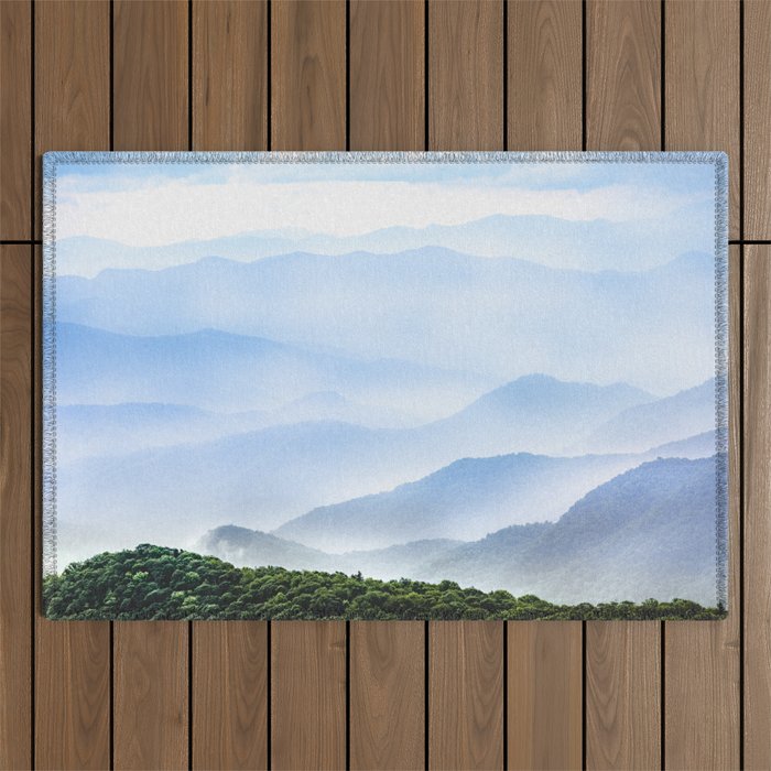 Great Smoky Mountain National Park Sunset Layers II - Nature Photography Outdoor Rug