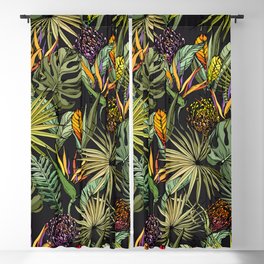 Tropical pattern on black Blackout Curtain