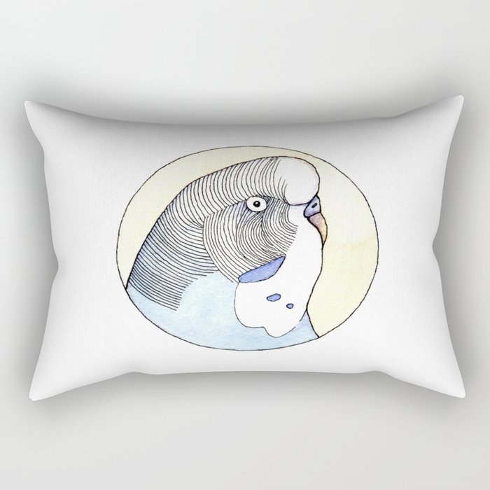 Parakeet Portrait  Rectangular Pillow