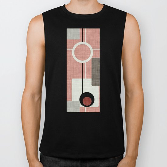 Orbs & Squares Pink Biker Tank