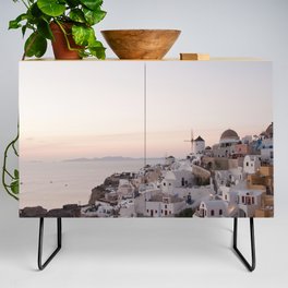 Dreamy Santorini Sunset #1 #wall #art #society6 Credenza