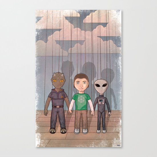 three little puppets Canvas Print