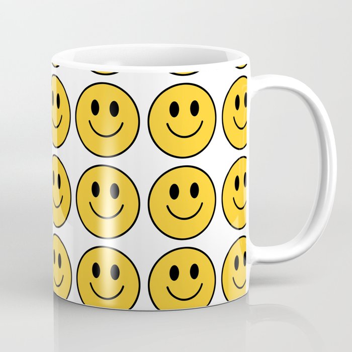 Smiley Face Pattern - White Background Variant Coffee Mug