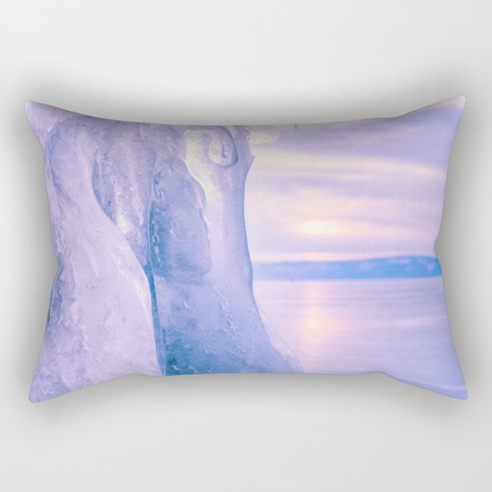 Ice cliff of Lake Baikal Rectangular Pillow