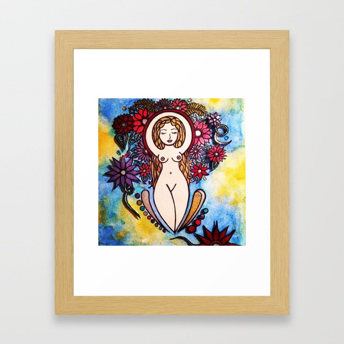 3d nude spiral goddess Framed Art Print