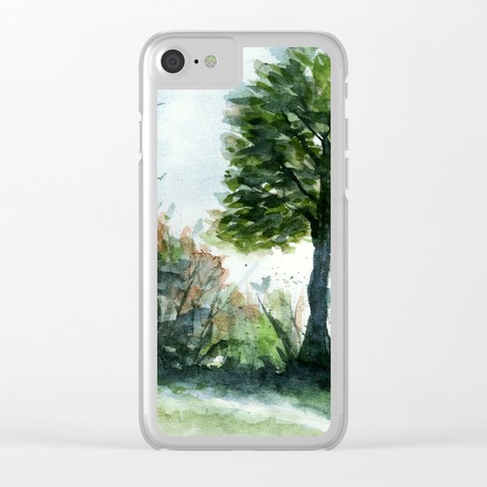A Lovely Day, Abstract Landscape Art Clear iPhone Case