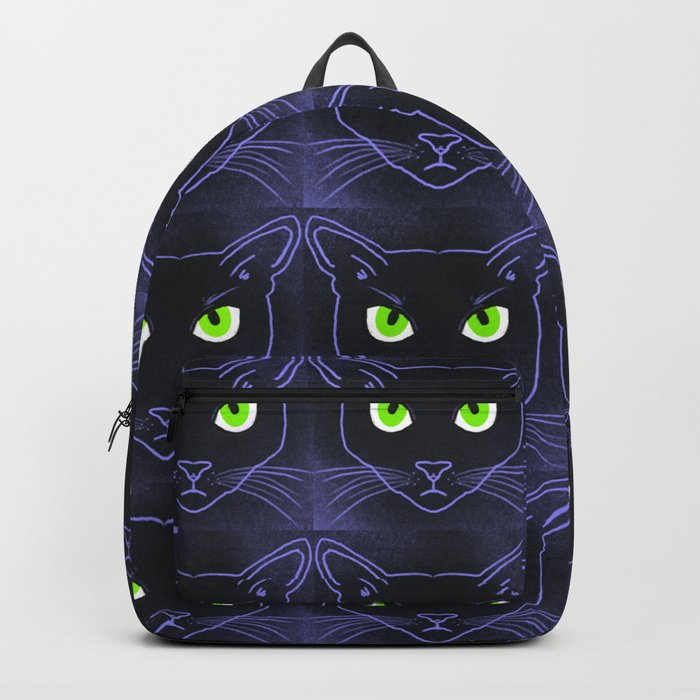 Modern Periwinkle Cats With Green Eyes Backpack